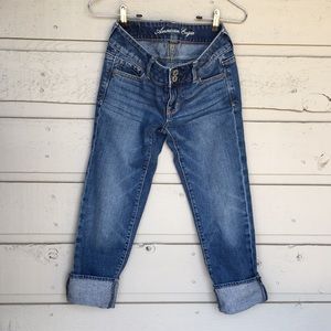 AE ARTIST CROP JEANS TRADITIONAL BLUE WASH TIMELESS CLASSIC